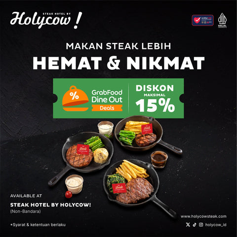 DISKON SPESIAL HOLYCOW! DENGAN GRAB DINE OUT