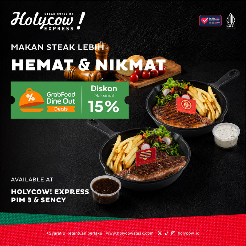 DISKON SPESIAL HOLYCOW! EXPRESS DENGAN GRAB DINE OUT