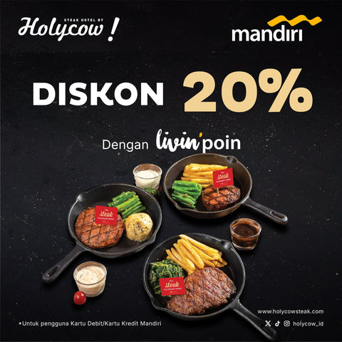 Diskon Hingga 20% dengan Livin' Poin di HOLYCOW!