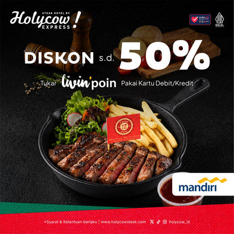 Diskon 50% dengan Livin' Poin di HOLYCOW! Express