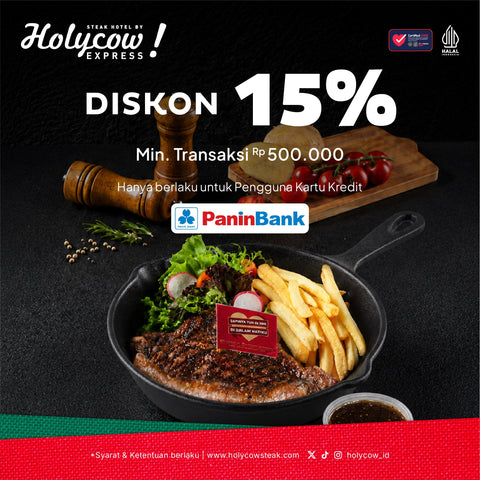 DISKON 15% DENGAN KARTU KREDIT PANIN BANK DI HOLYCOW! EXPRESS