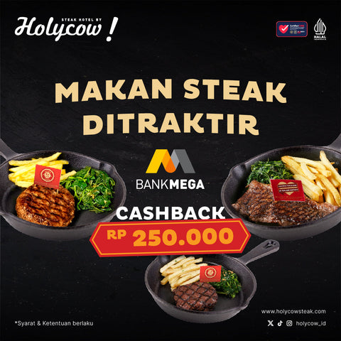 MAKAN STEAK DI HOLYCOW! DITRAKTIR BANK MEGA