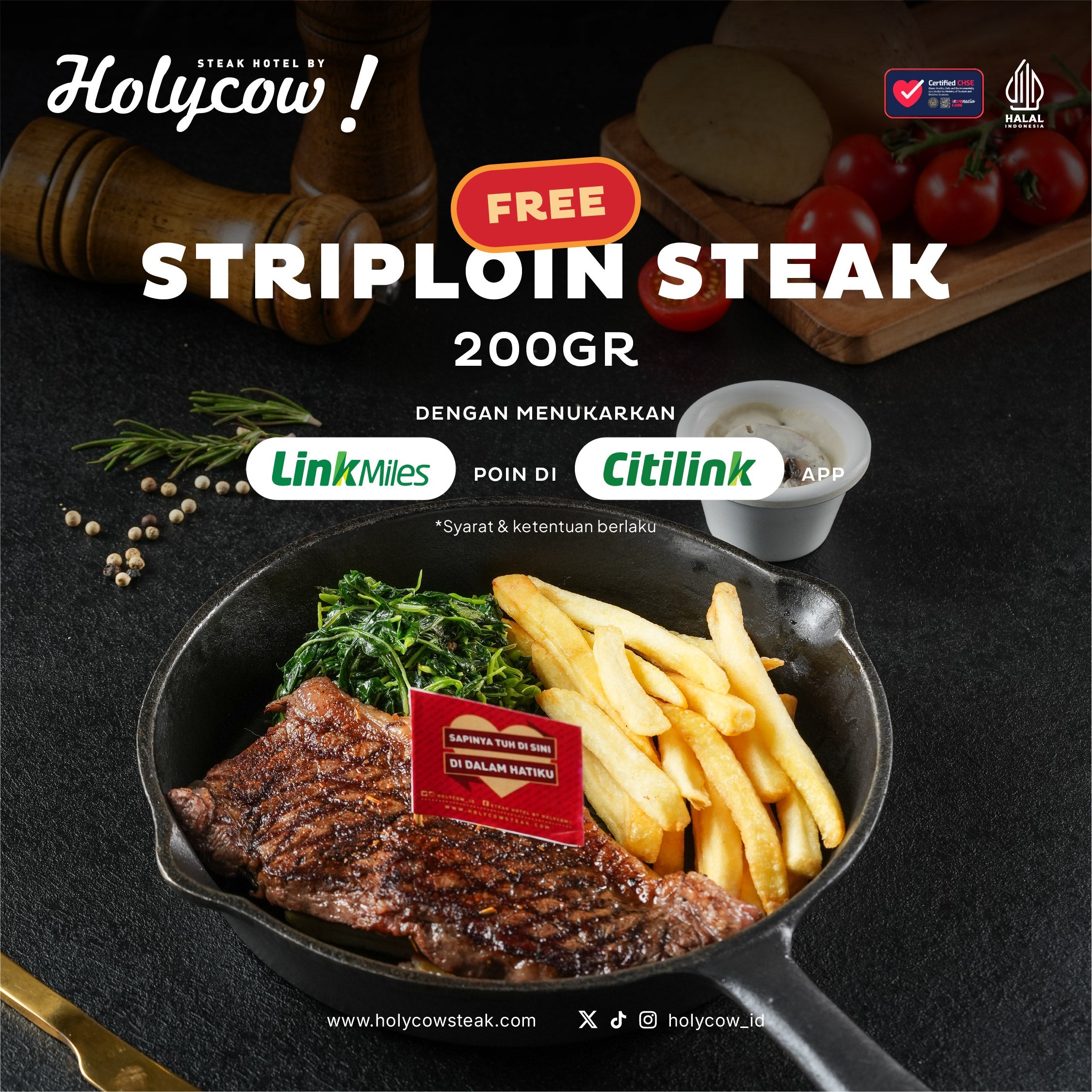 FREE STEAK DI HOLYCOW! UNTUK MEMBER LINKMILES