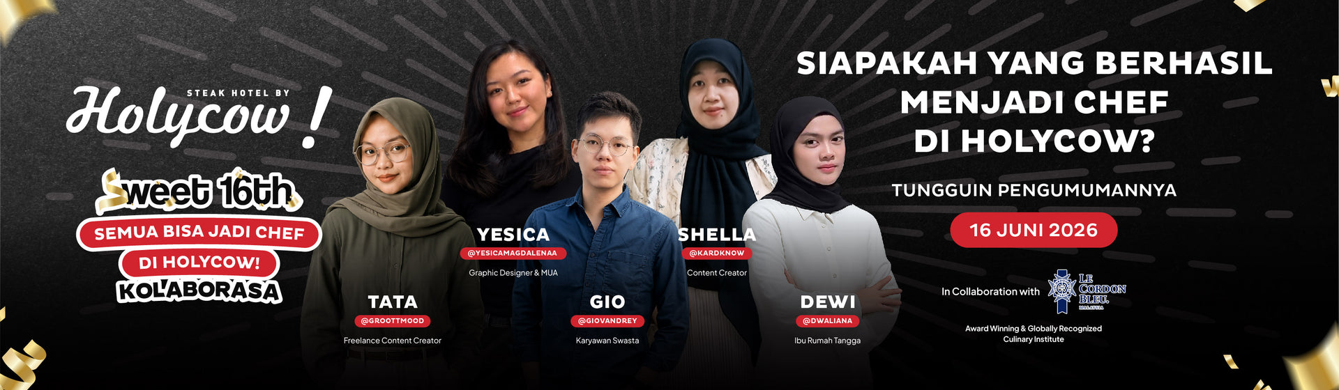 HOLYCOW! SWEET 16 KOLABORASA – SEMUA BISA JADI CHEF DI HOLYCOW!